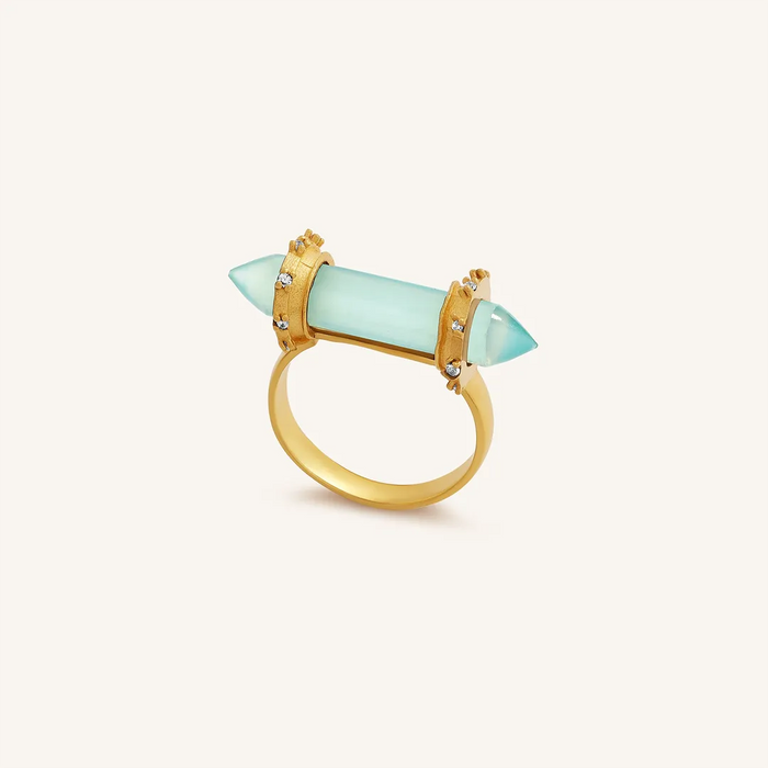 Sacred Balance Chalcedony Crystal Ring