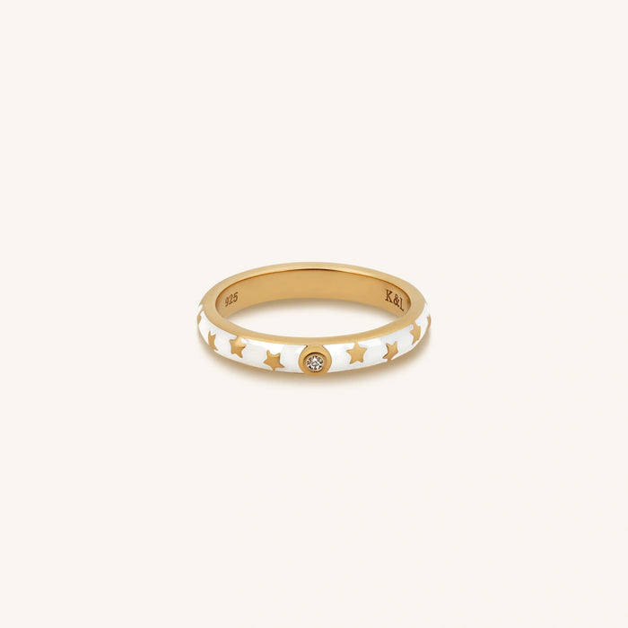 Luminous Aura Gold Stars Ring