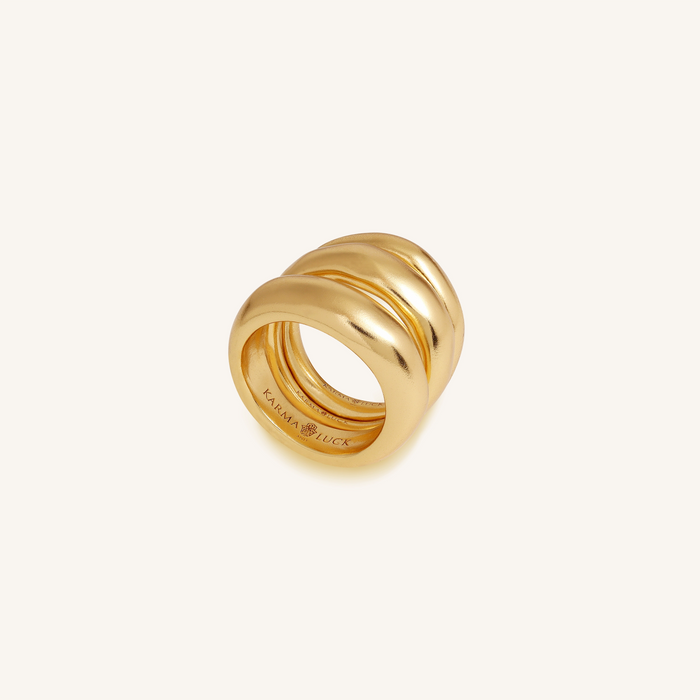 Radiant Flow Gold Ring Stack