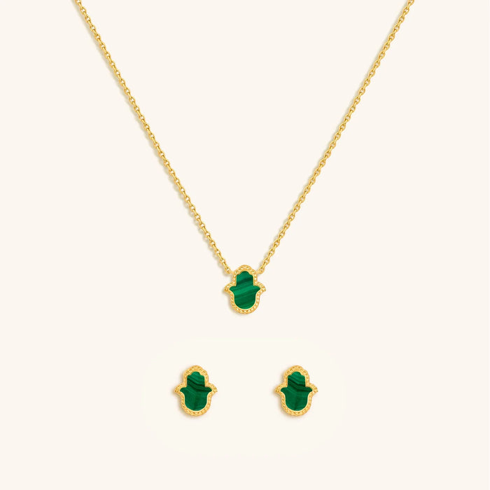 Malachite Magic Hamsa Set