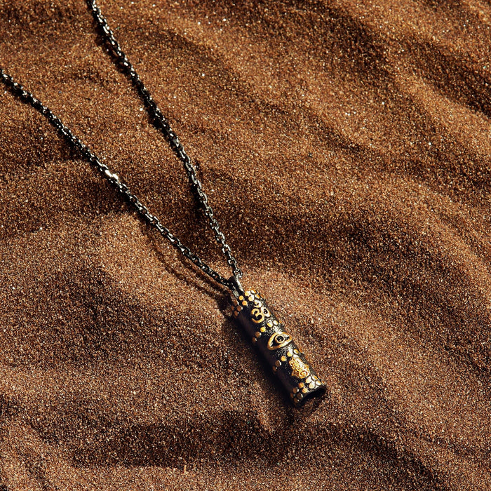 Karma and Luck Necklace - Shielding Aura - OM Evil Eye Hamsa Necklace