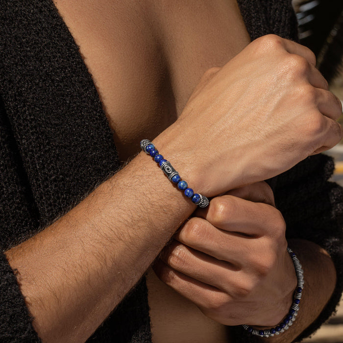Karma and Luck Bracelets - Mens - Mind of Wisdom Lapis Lazuli Bead Bracelet