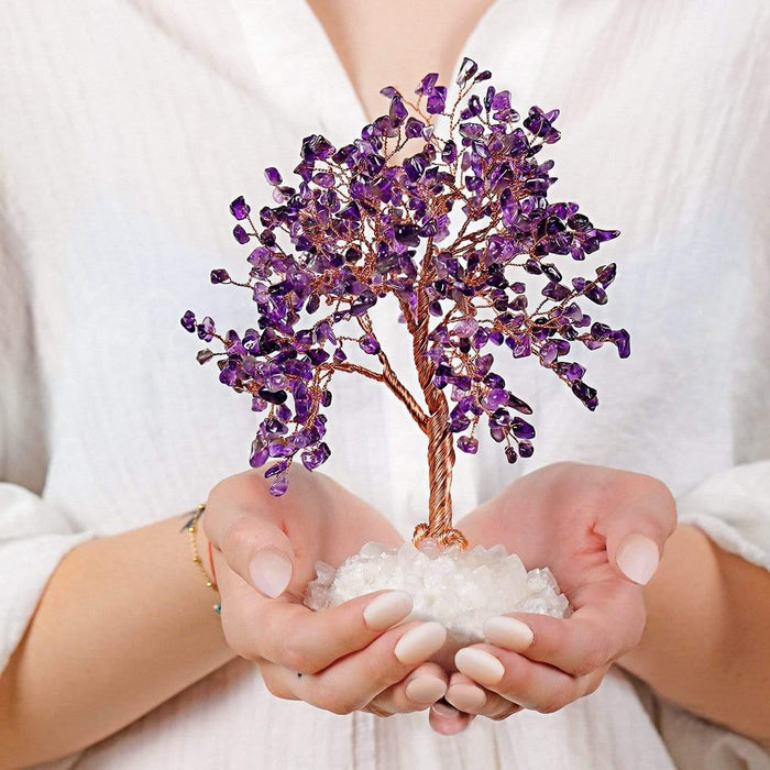 Karma and Luck Tree of life - Grounded in Spirituality - Amethyst Stone Feng Shui Tree