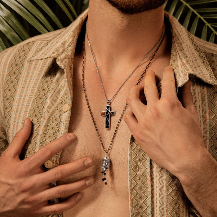 Karma and Luck Necklaces - Mens - Leap of Faith - Silver Cross Necklace