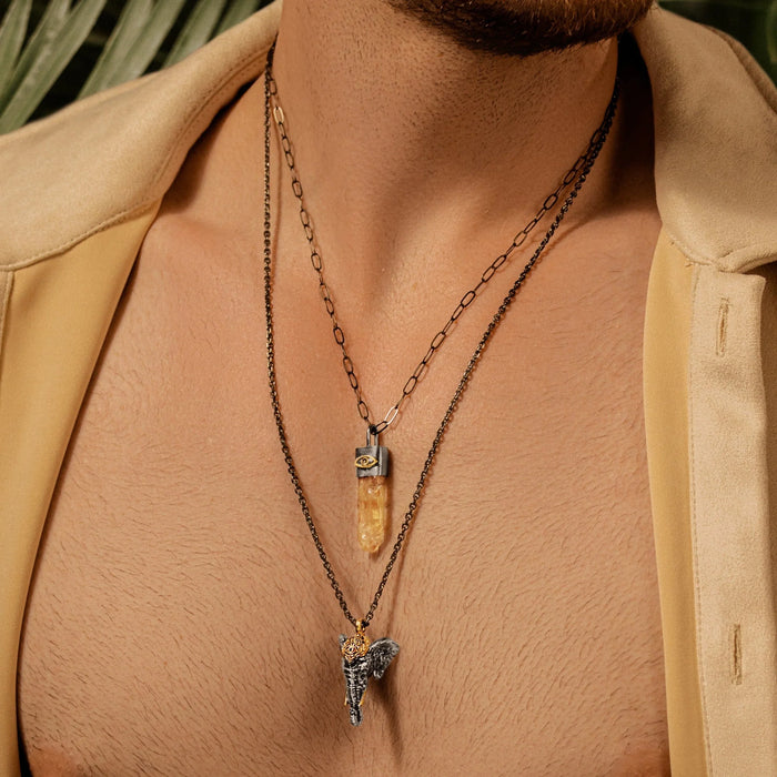 Karma and Luck Necklaces - Mens - Wise Purpose - Elephant Head Pendant Necklace