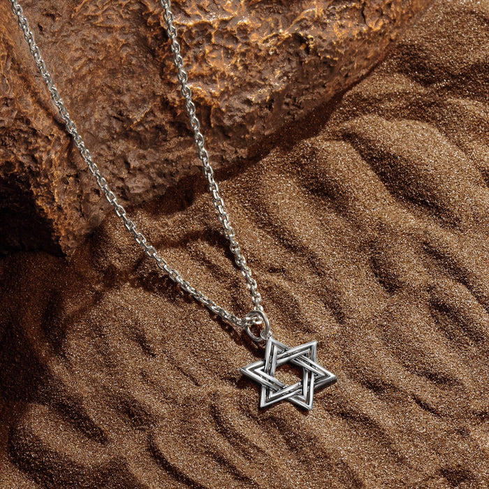 Peaceful Guidance - Silver Star of David Pendant Necklace