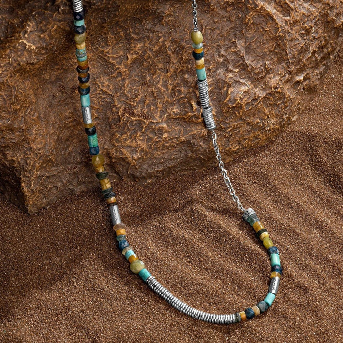 Karma and Luck Necklaces - Mens - Attract Success Positive Mantra Jade Heishi Necklace
