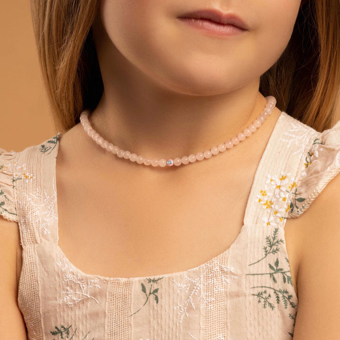 Unconditional Love - Rose Quartz Evil Eye Necklace