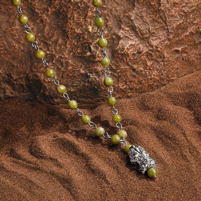 Powerful Warrior - Jade Dragon Charm Necklace