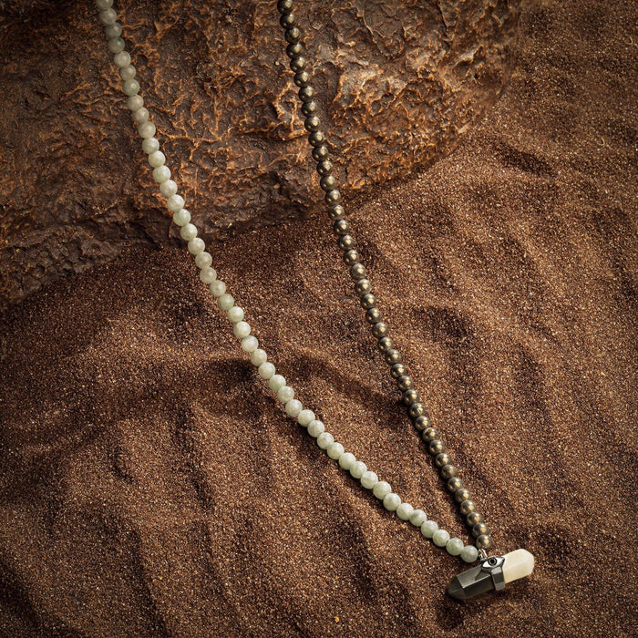 Karma and Luck Necklaces - Mens - Energetic Personality - Jade Pyrite Evil Eye Pointer Necklace