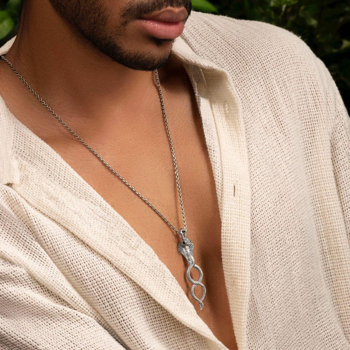 Karma and Luck Necklaces - Mens - Creative Transformation - Cobra Infinity Pendant Necklace