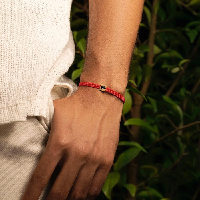 Karma and Luck Bracelets - Red Mens - Optimistic Belief - Red String Evil Eye Charm Bracelet