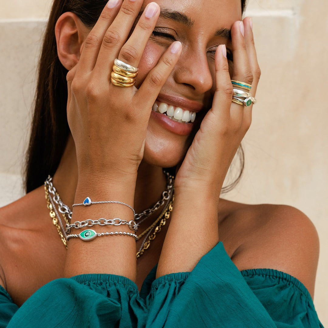Brilliant Elegance Turquoise Gold Ring