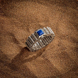 Inner Truth - Sterling Silver Lapis Mantra Ring