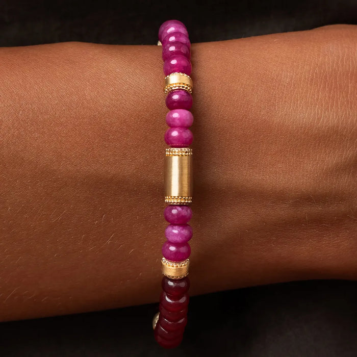 Harmonized Flow Garnet & Rhodolite Gold Bracelet