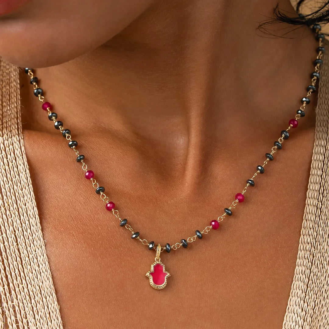 Inner Light Hamsa Gold Necklace