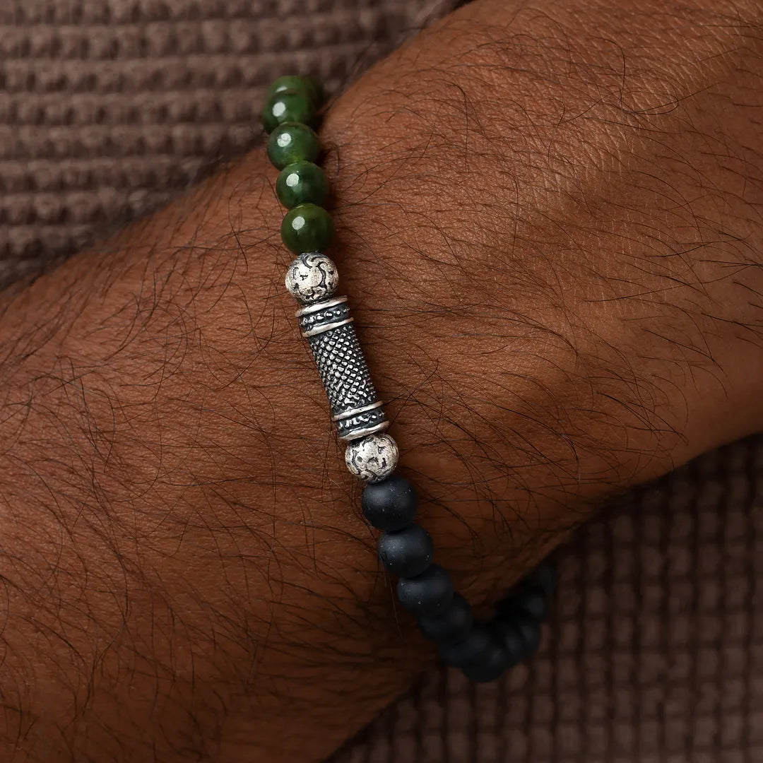 Resolute Spirit Jade & Onyx Men’s Bracelet
