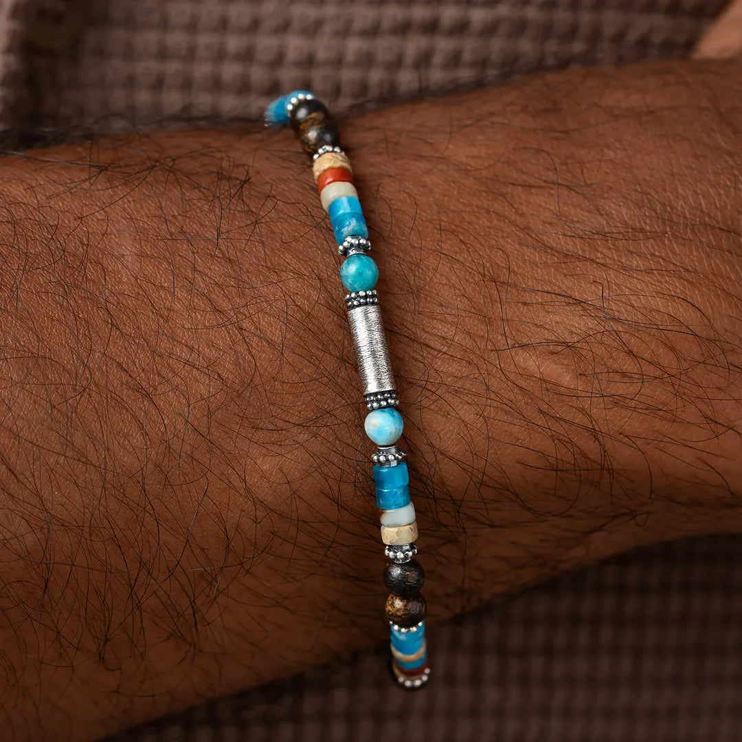 Elemental Flow Water Jasper & Apatite Bracelet
