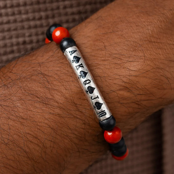 Rhythm of Fate Red Jasper & Onyx Bracelet