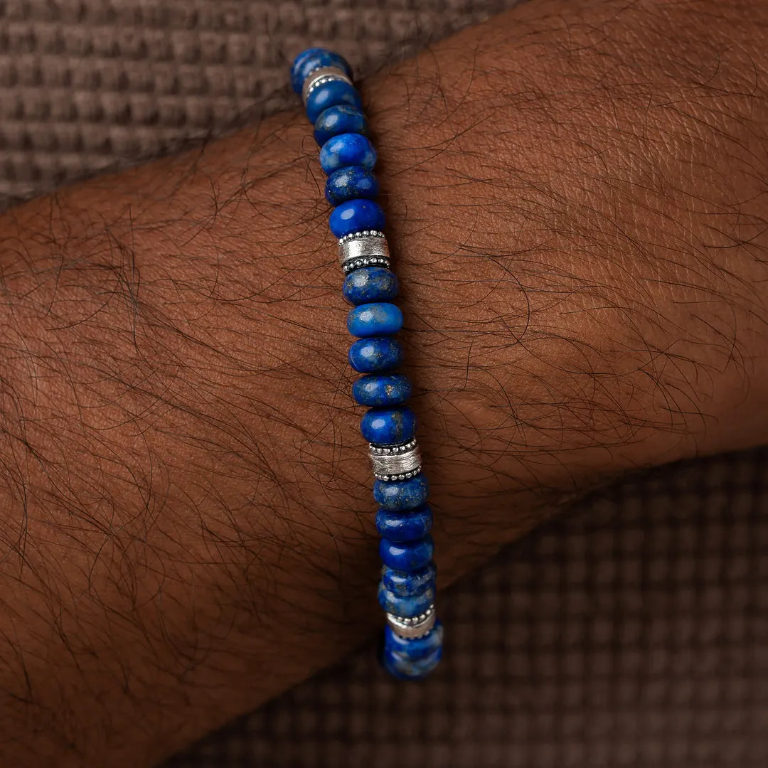 Midnight Sky Deep Lapis Macramé Bracelet
