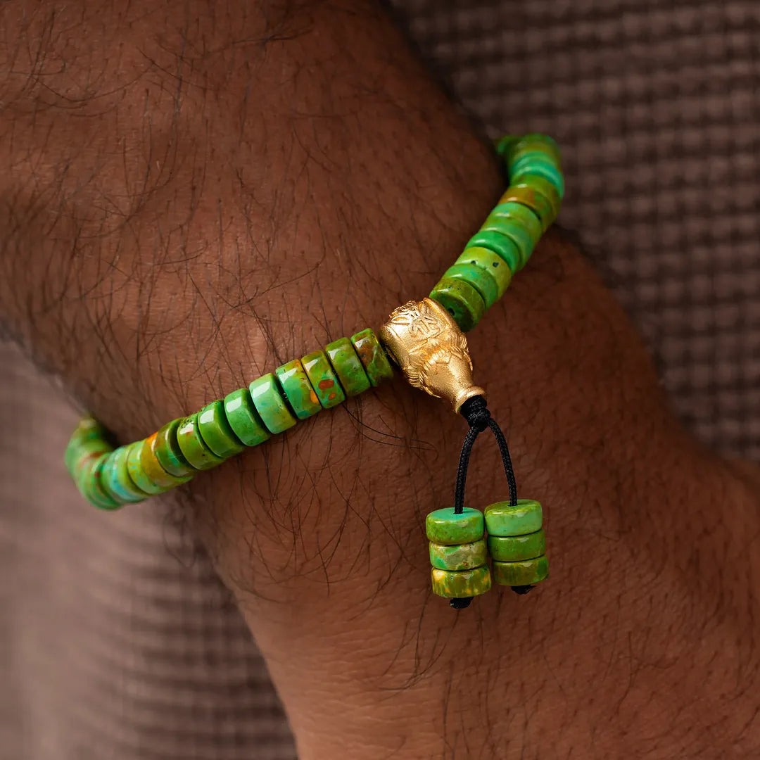 Calm Horizon Green Turquoise Heishi Bracelet