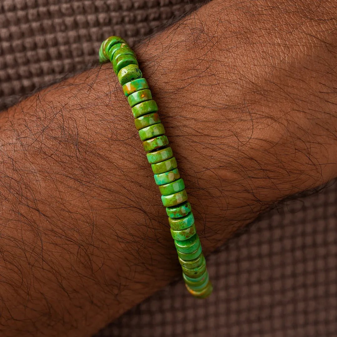 Verdant Horizon Green Turquoise Heishi Bracelet