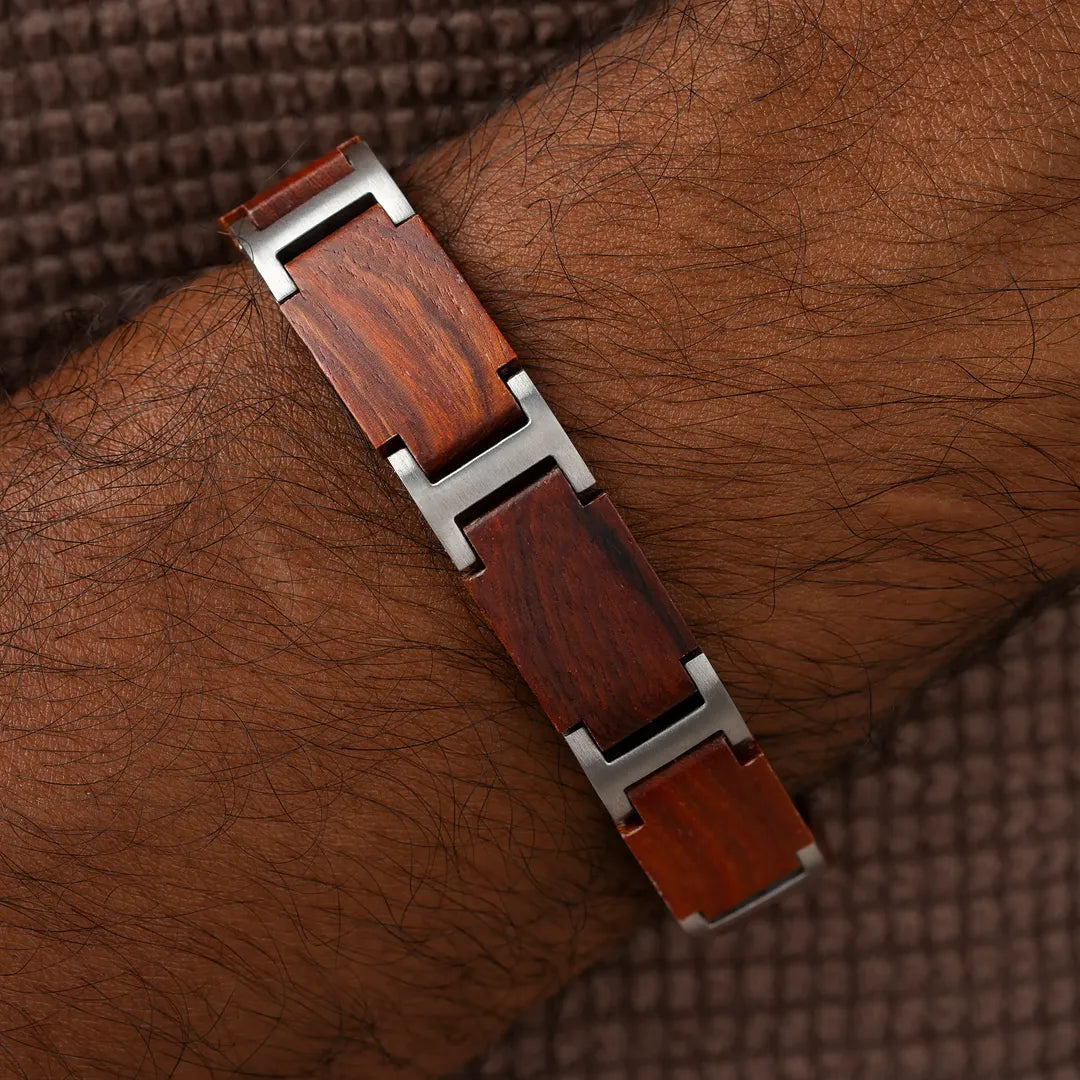 Enduring Ember Stainless Steel Sandalwood Bracelet