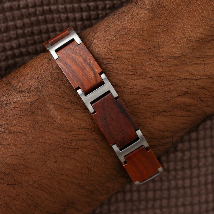Enduring Ember Stainless Steel Sandalwood Bracelet