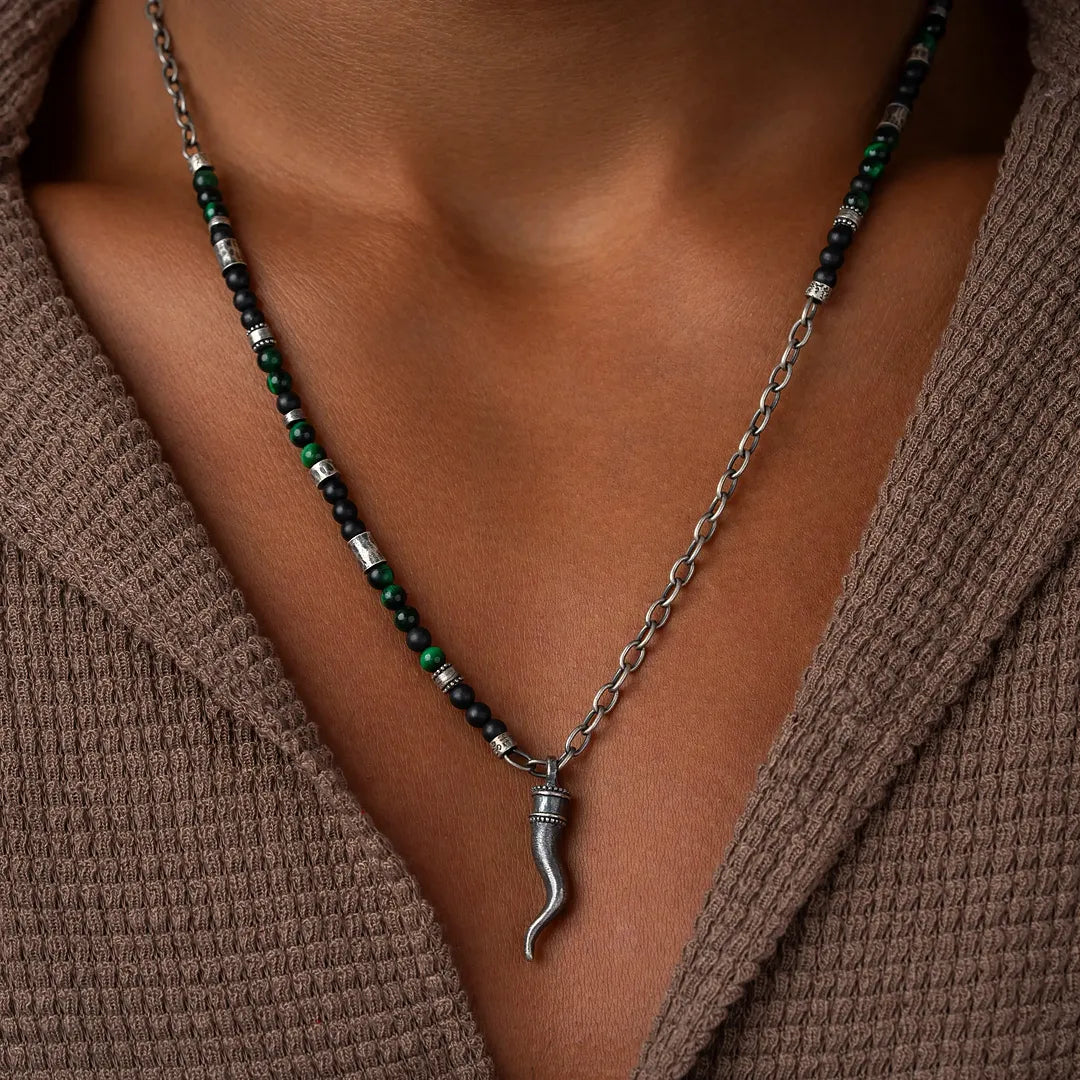 Fortune Bound Cornetto Onyx & Tiger’s Eye Necklace