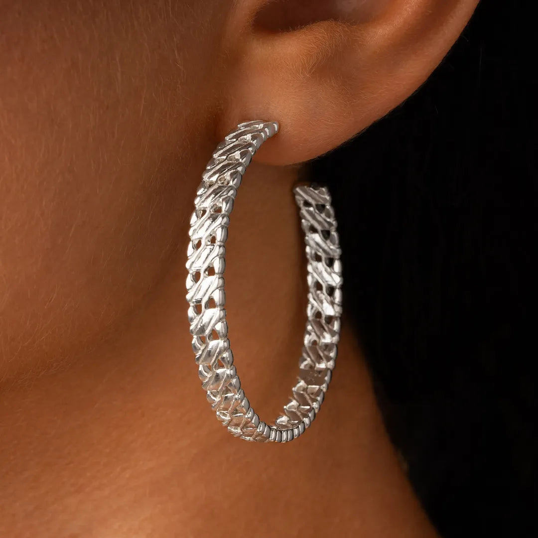 Eternal Flow Silver Hoop Earrings