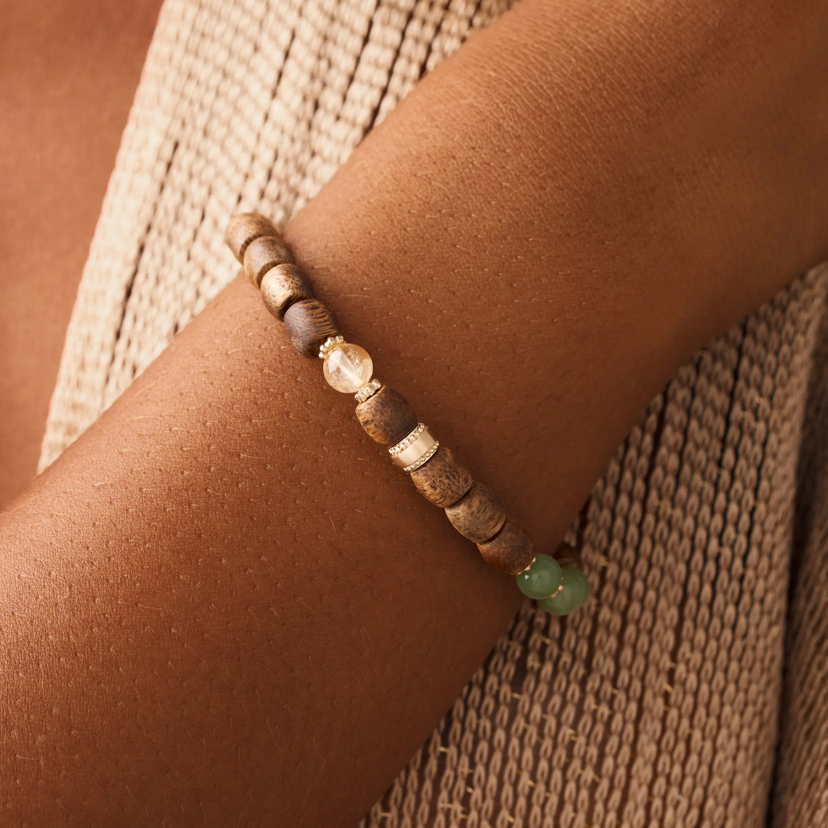 Sovereign Aura Agarwood, Jadeite & Citrine Bracelet