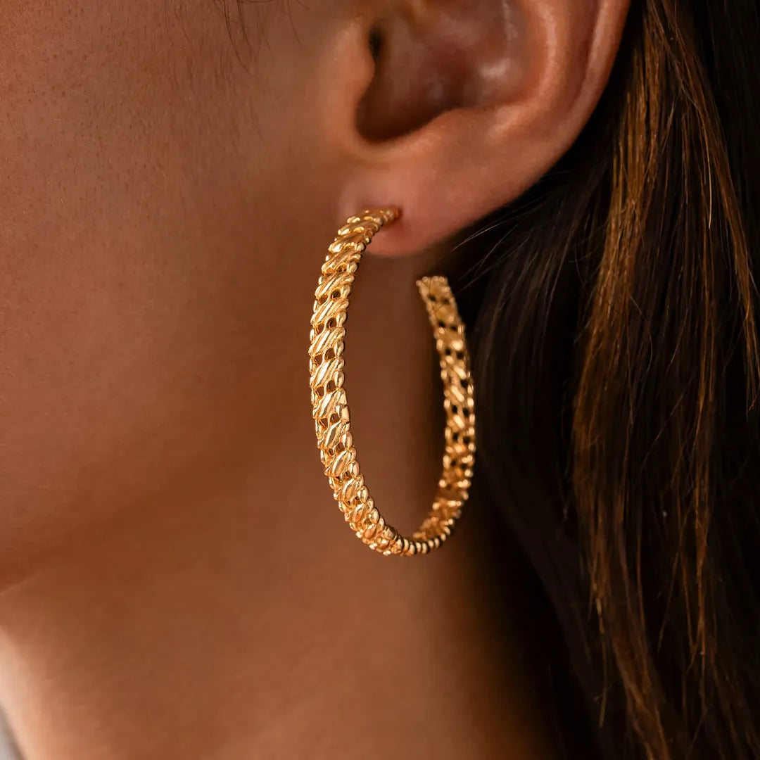 Eternal Radiance Gold Hoop Earrings
