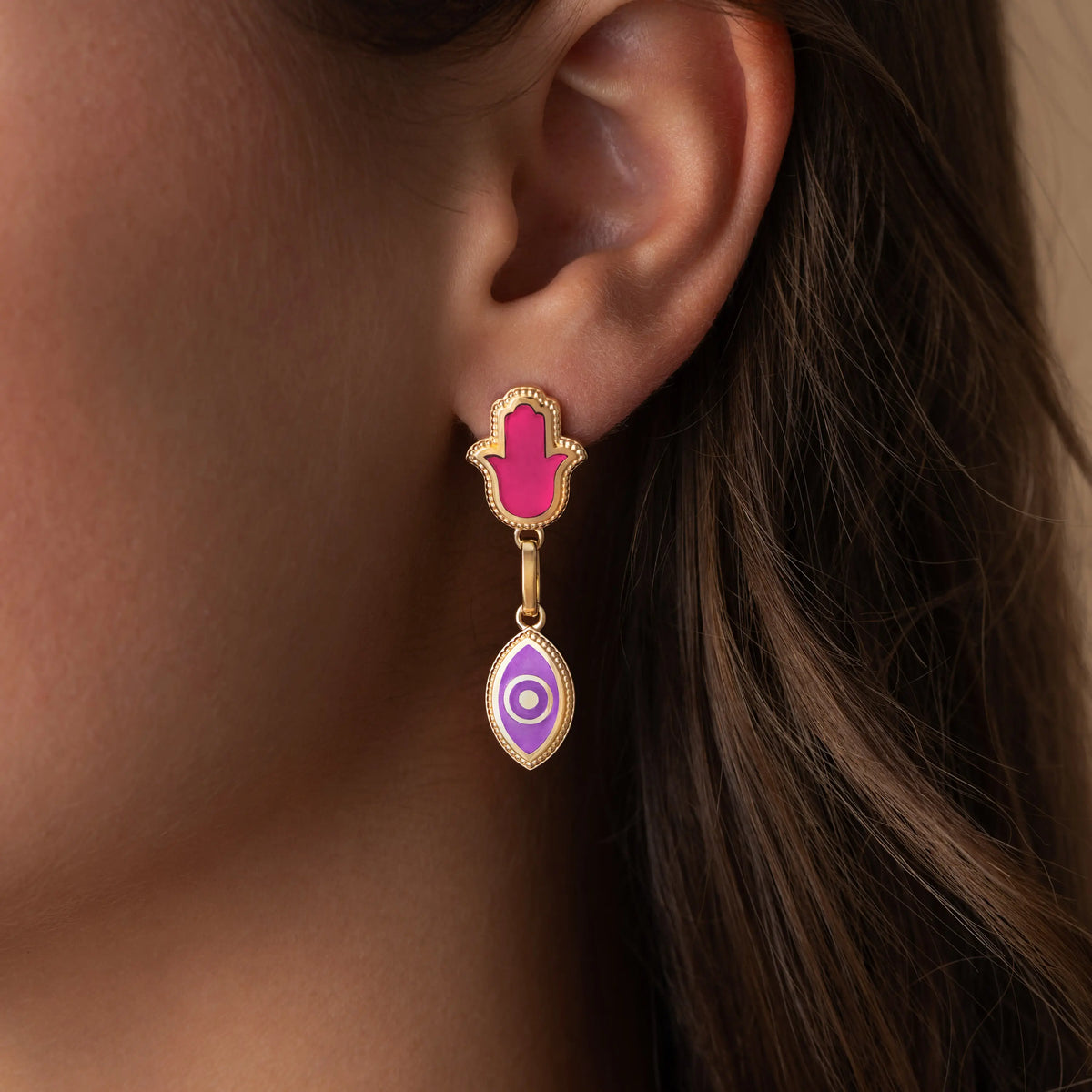 Blushing Wishes Multi-Stone Dangle Earrings