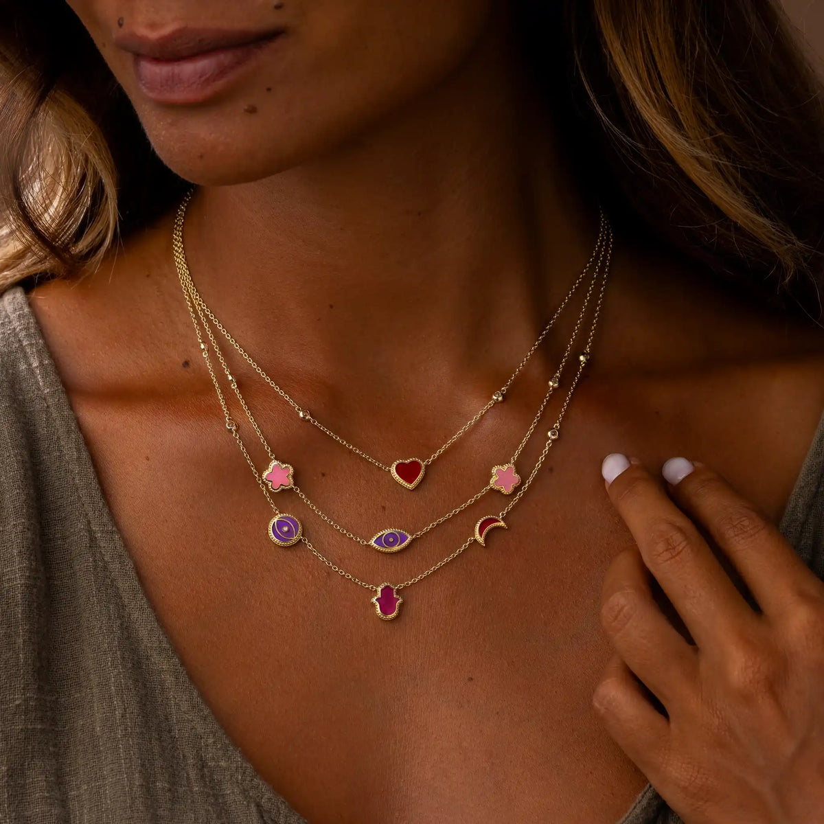 Aligned Affection Multi-Stone Layered Necklace