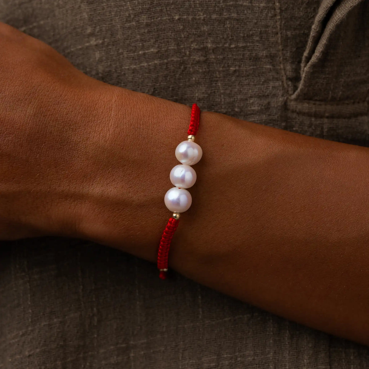Pure Intentions Pearl Red String Bracelet – image 2