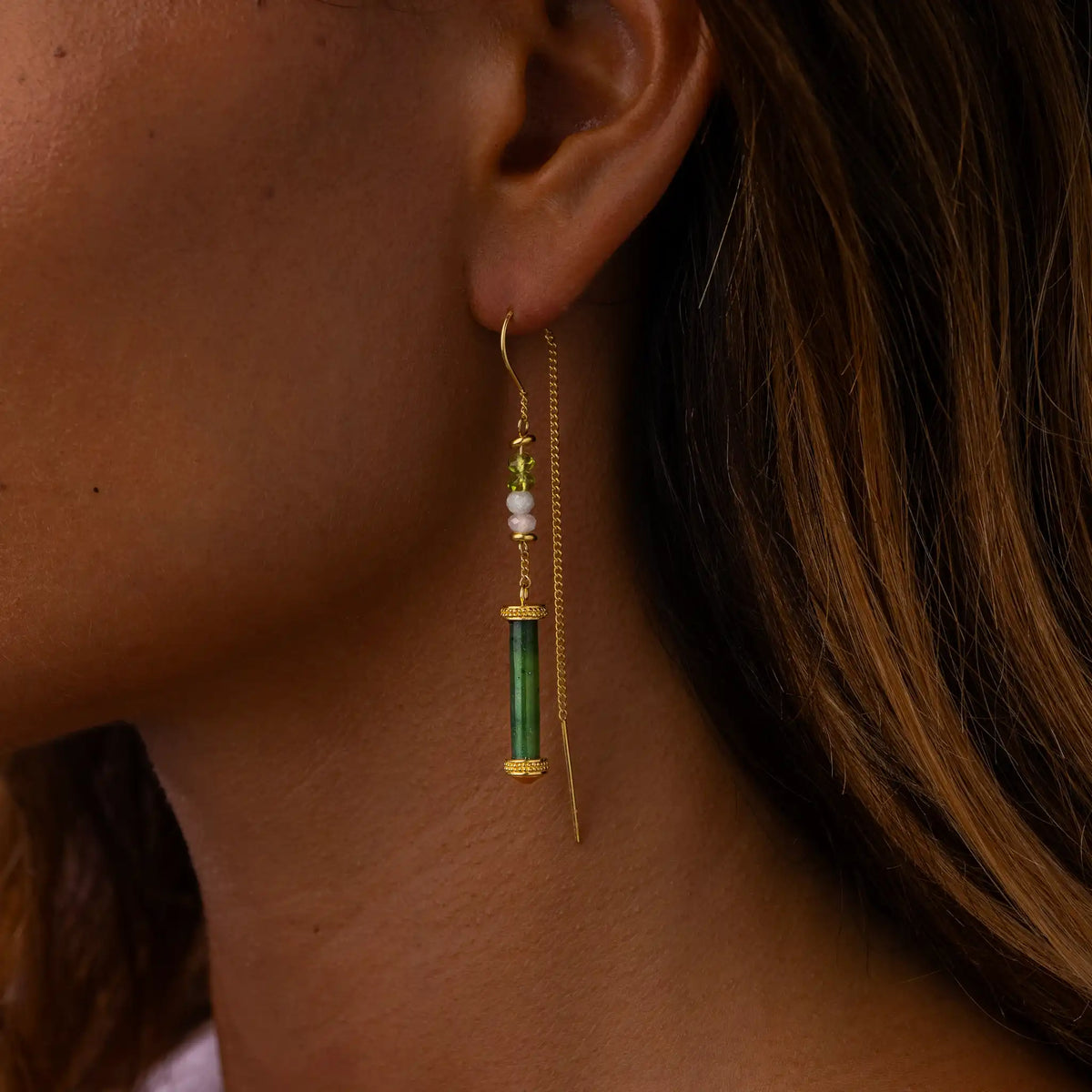 Renewed Radiance Multi-Stone Threader Earrings – image 2