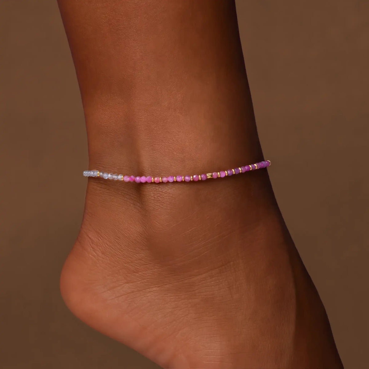 Heartfelt Intuition Pink Tourmaline & Labradorite Anklet