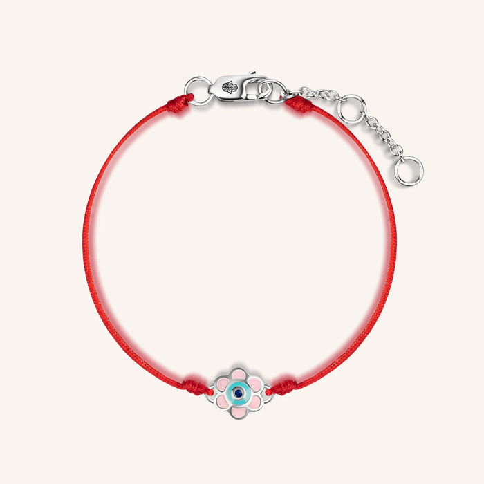 Delicate Longevity - Flower Red String Bracelet