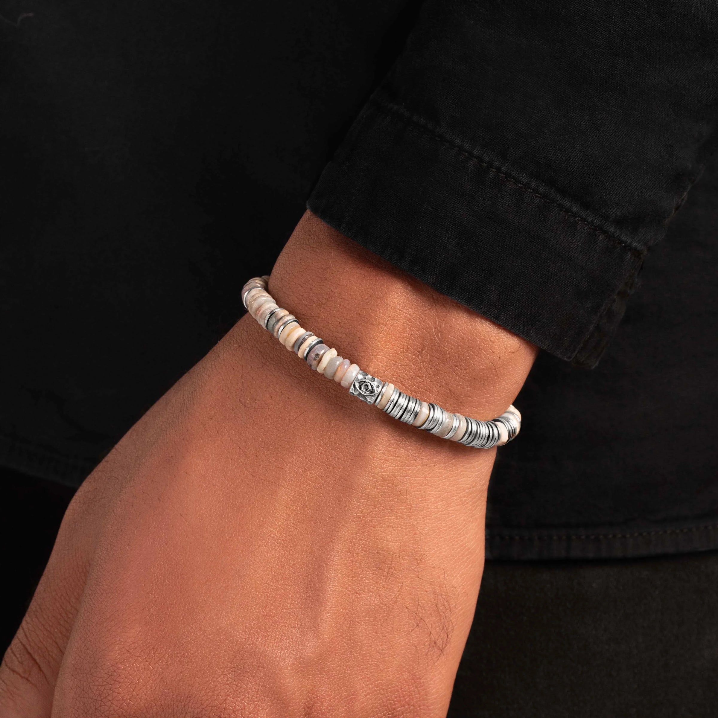 Inspired Creativity - Opal Evil Eye Heishi Bracelet
