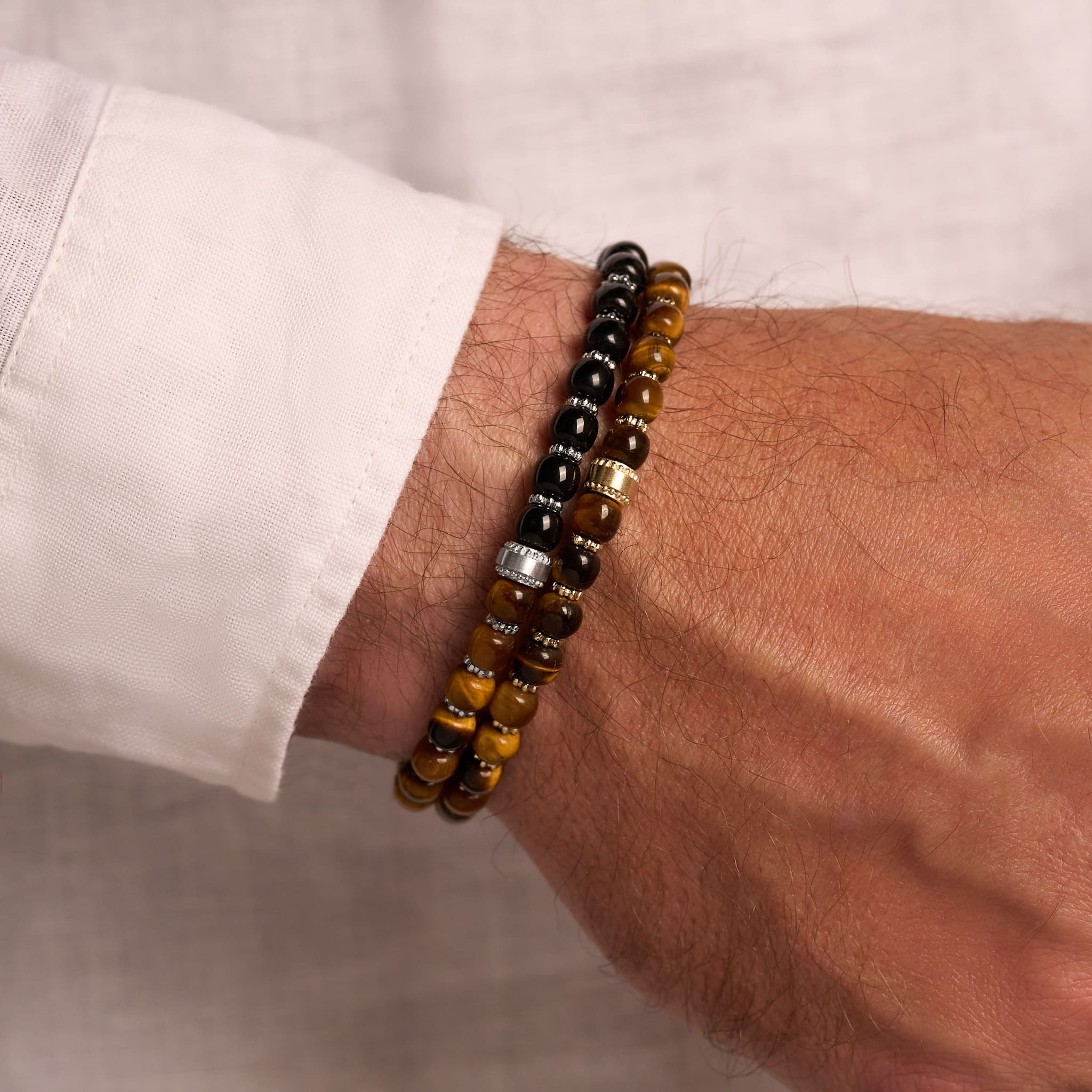 Unyielding Valor Tiger's Eye & Onyx Bracelet