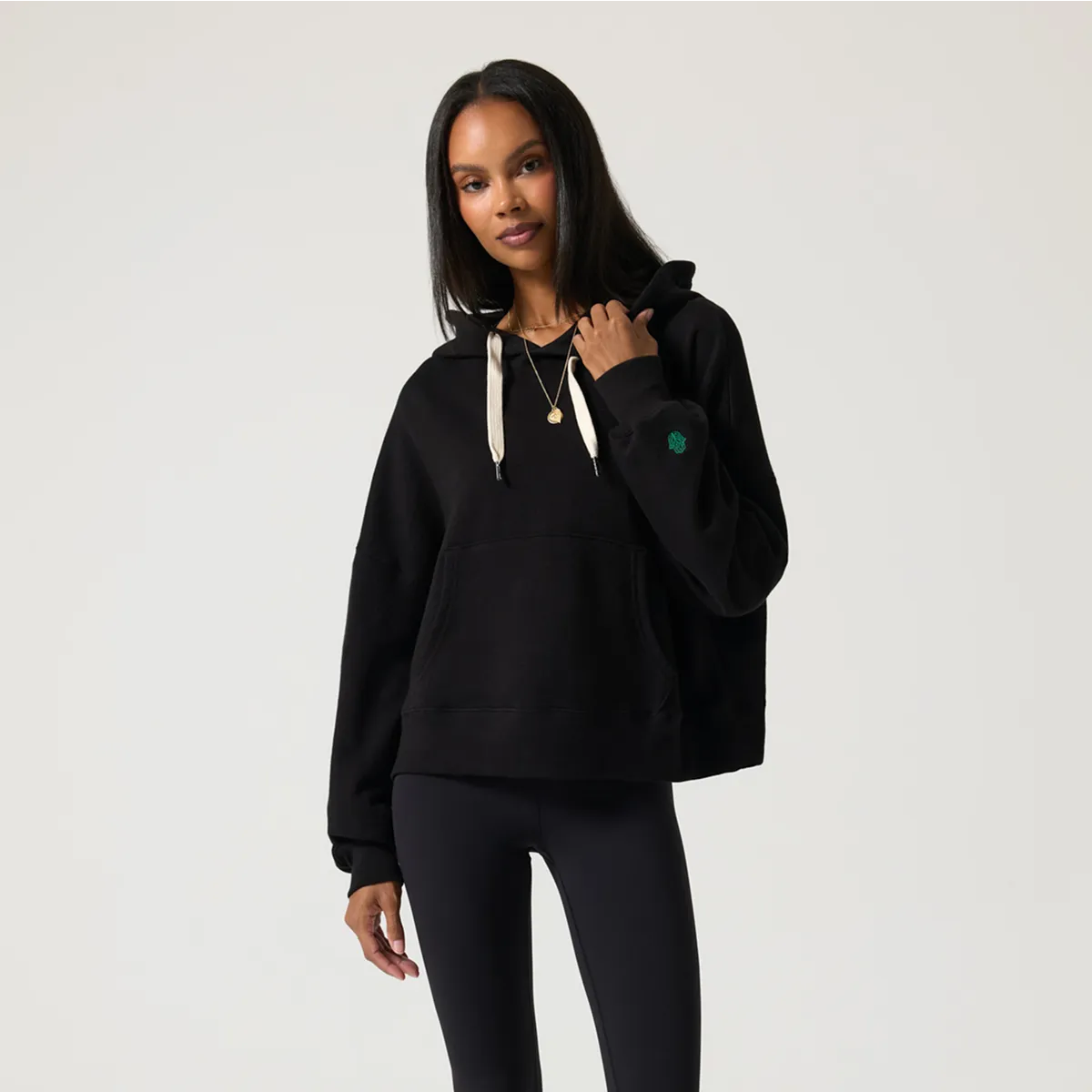 444 Olsen Black Hooded Sweatshirt