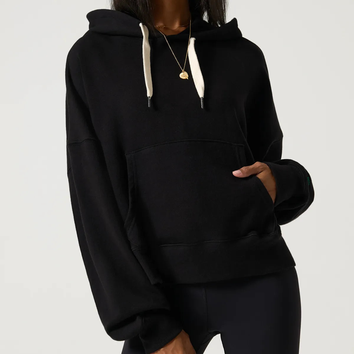 444 Olsen Black Hooded Sweatshirt