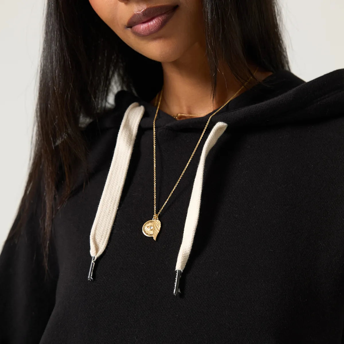 444 Olsen Black Hooded Sweatshirt
