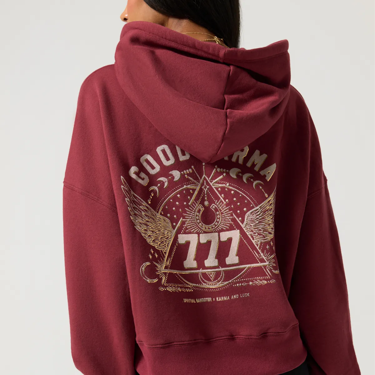777 Olsen Burgundy Hooded Sweatshirt