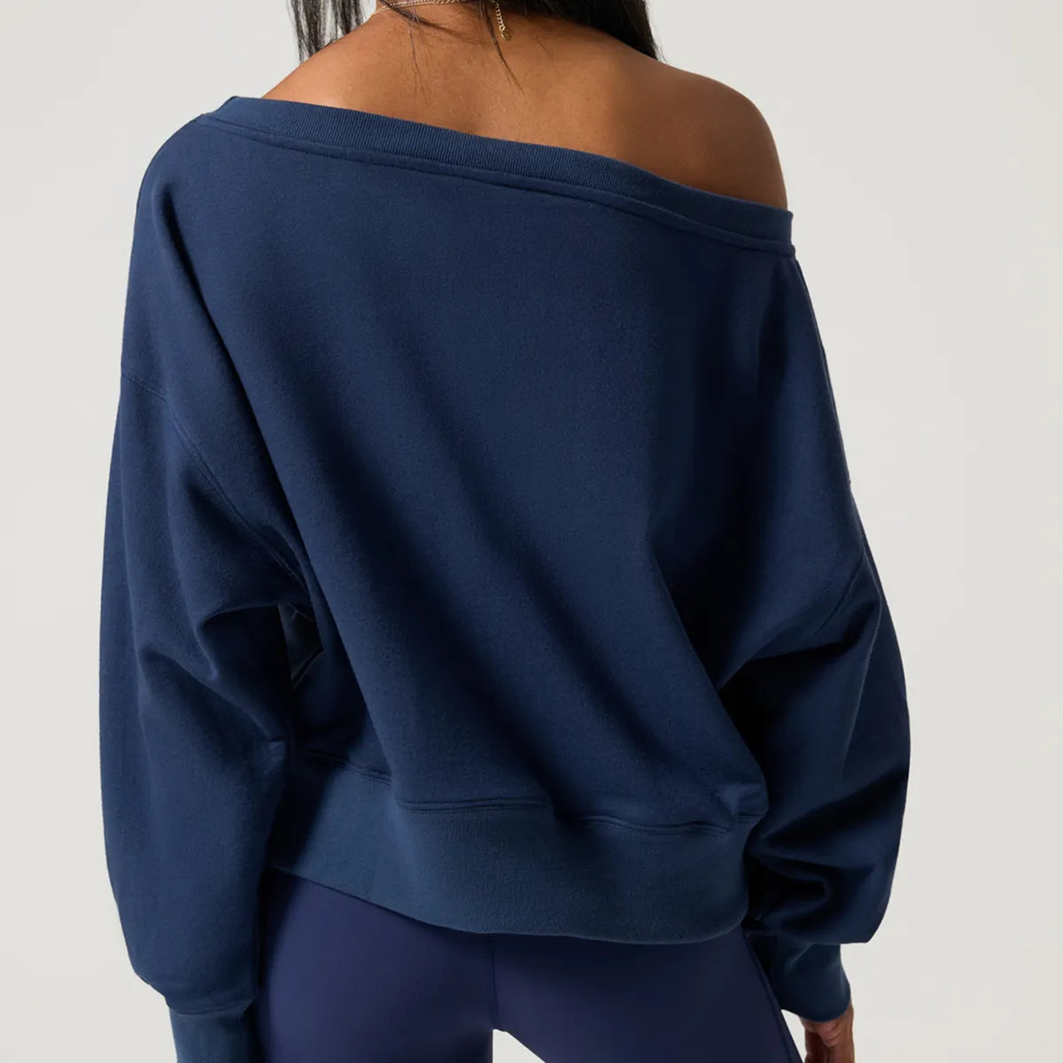 333 La Vida Indigo Off The Shoulder Sweatshirt
