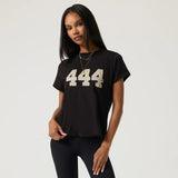444 Lila Black Tee