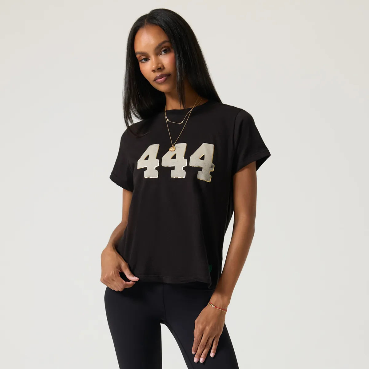444 Lila Black Tee