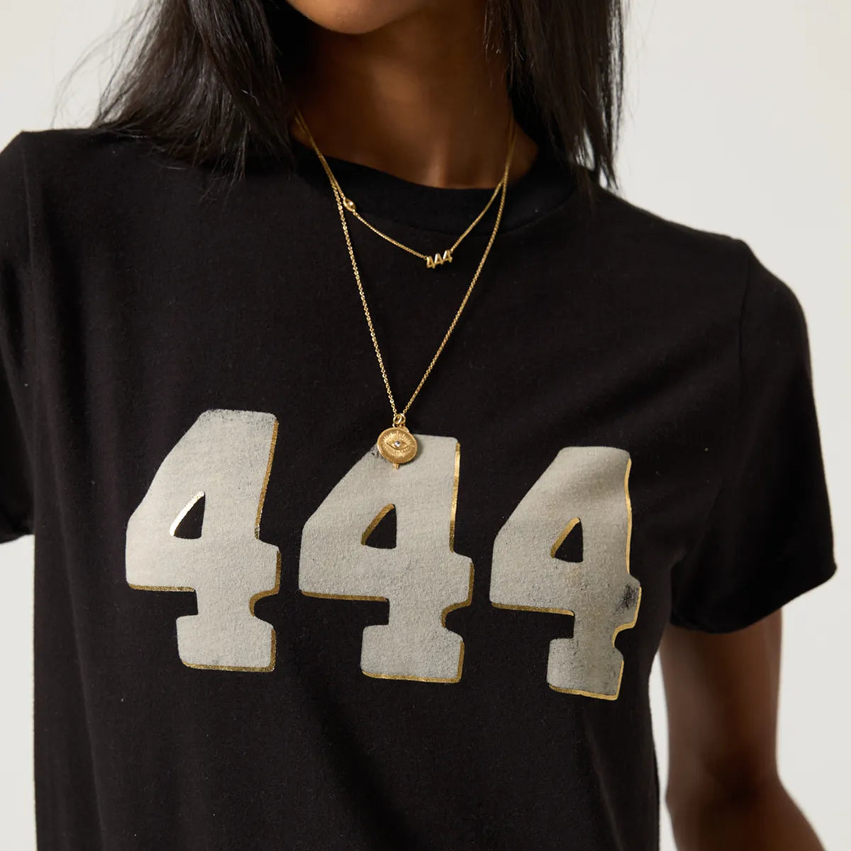 444 Lila Black Tee