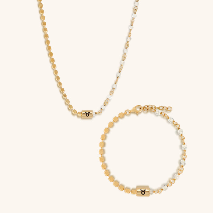 Grounded Harmony Taurus Clear Quartz Jewelry Set