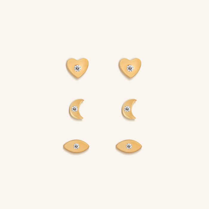 Trinity of Light Diamond Earring Set